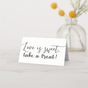 Love is Sweet Take a Treat Script Table Food Tent Place Card