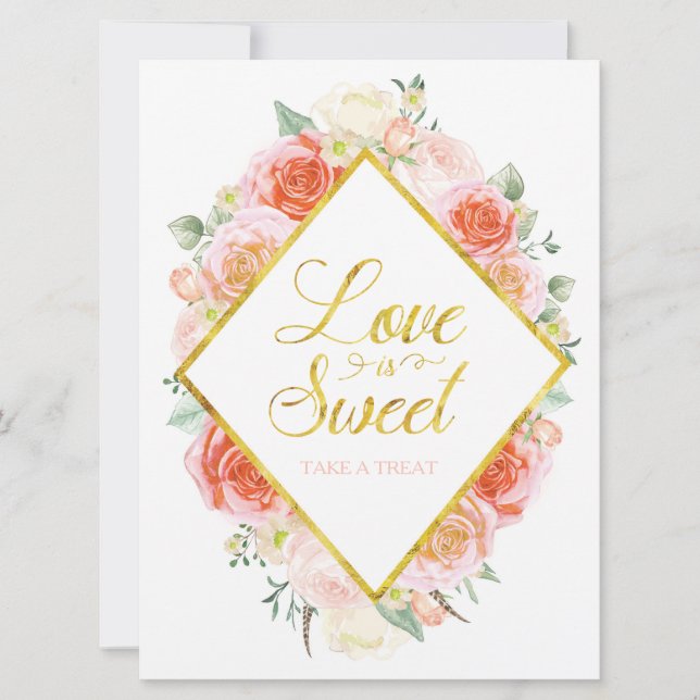 Love is sweet take a treat sign - 6.5" x 8.75" invitation (Front)