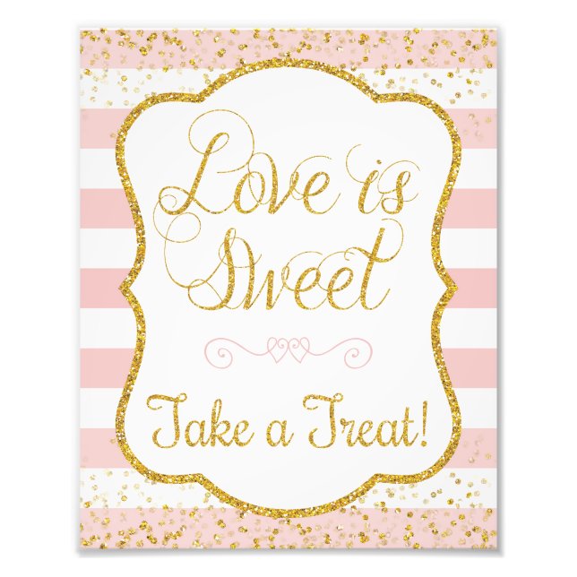 Love Is Sweet Take a Treat Sign • 8 x 10 Print (Front)