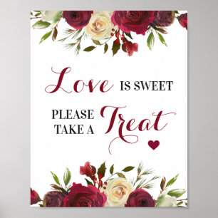 Love is Sweet Take a Treat Wedding Bridal Sign
