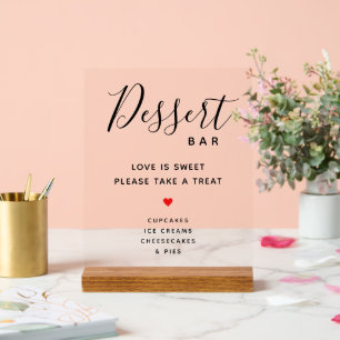 Love Is Sweet Take A Treat Wedding Dessert Bar Acrylic Sign