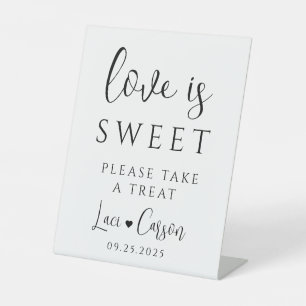 Love is Sweet Take A Treat Wedding Pedestal Sign