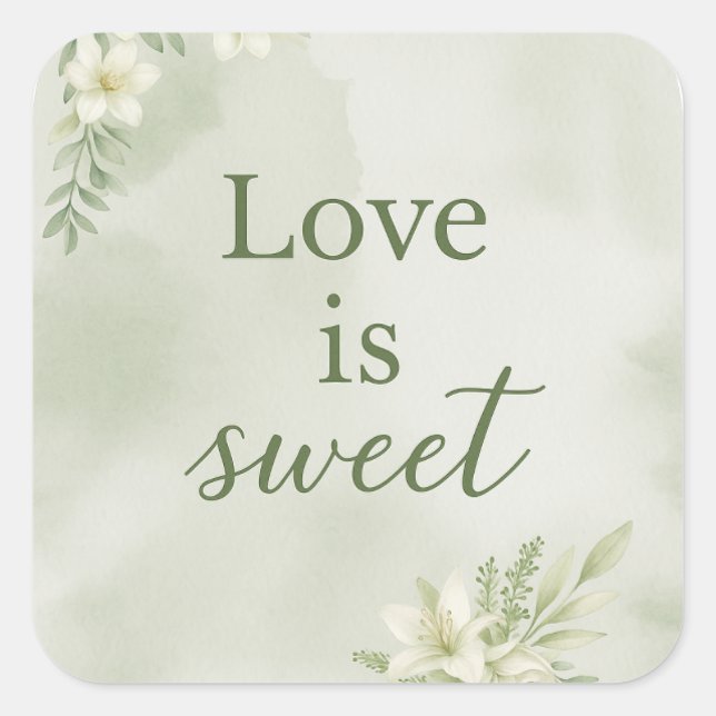Love Is Sweet Treat Label for Bridal Shower Favour (Front)