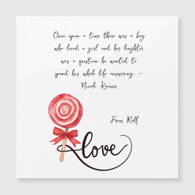 Love is sweet valentine xoxo  magnetic invitation (Front)