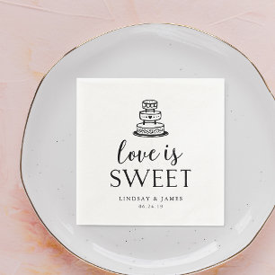 Love is Sweet Wedding Cake Cutting Napkin