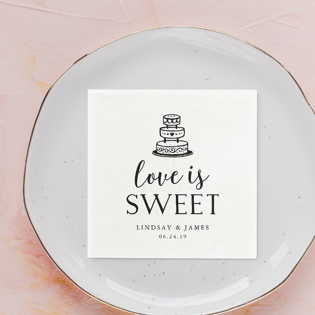 Love is Sweet | Wedding Cake Cutting Napkin (Creator Uploaded)