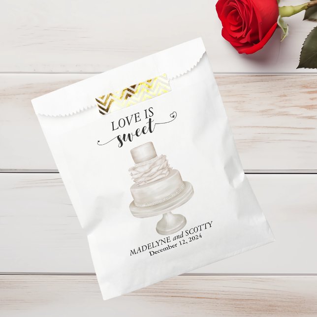 Love is Sweet Wedding Cake  Favour Bag (Creator Uploaded)