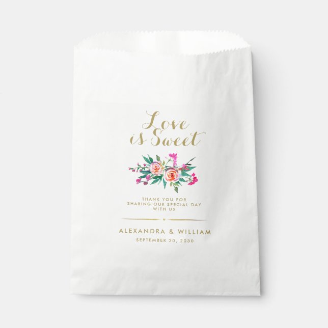 Love is Sweet Wedding Candy Bar Treats Favour Bag (Front)