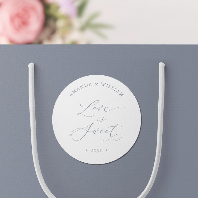Love Is Sweet Wedding Classic Round Sticker (Creator Uploaded)