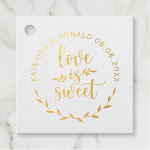Love is Sweet Wedding Classic Round Sticker Favour Tags