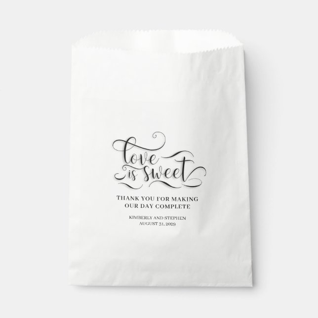 Love is Sweet Wedding Favour Bags (Front)
