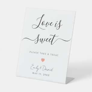 Love is Sweet Wedding Favour Pedestal Table Sign
