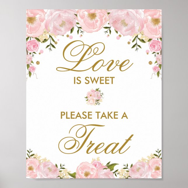 Love is Sweet Wedding Favour Sign Shower Favours (Front)