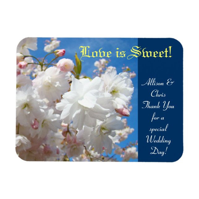 Love is Sweet! Wedding favours Thank You Weddings Magnet (Horizontal)