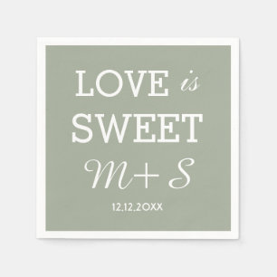 Love Is Sweet  Wedding Napkins Monogram