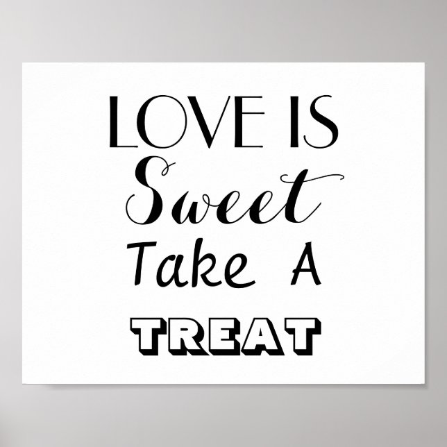 Love Is Sweet Wedding Script Candy Sign (Front)
