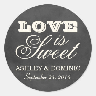 Love is Sweet Wedding Sticker | Vintage Chalkboard