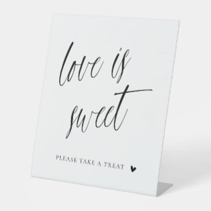 “Love Is Sweet” Wedding Tabletop Pedestal Sign