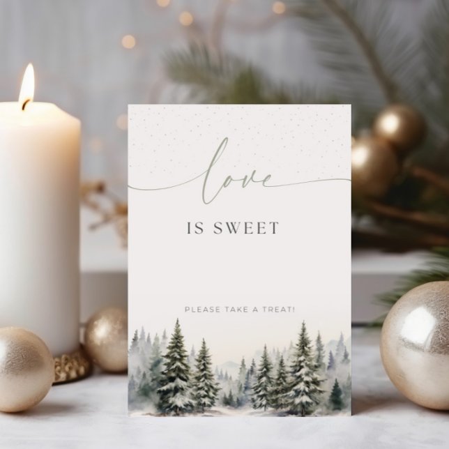 Love Is Sweet Winter Bridal Shower Favors Sign (Creator Uploaded)