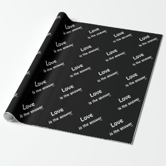 Love is the Answer White on Black Wrapping Paper