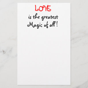 Love is the greatest Magic of all !-stationery Stationery