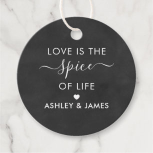 Love is the Spice of Life Wedding Tag, Chalkboard Favour Tags