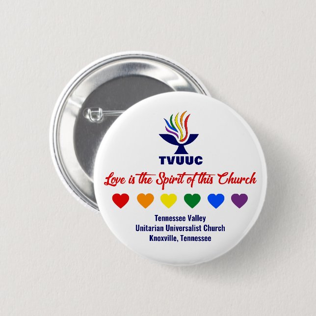 Love is the Spirit - Rainbow Hearts 6 Cm Round Badge (Front & Back)