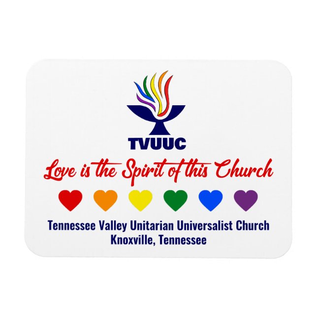 Love is the Spirit - Rainbow Hearts Magnet (Horizontal)