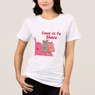 Love Is to Share Cute Cats Tri-Blend Shirt