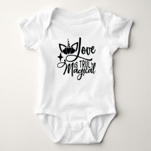 Love is Truly Magical Unicorn  Baby Bodysuit
