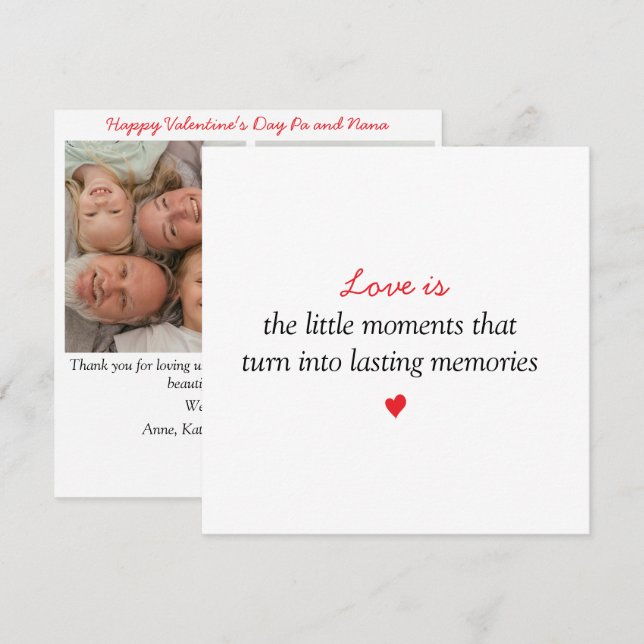 Love is...|Two Photos Valentine's Day  Holiday Card (Front/Back)