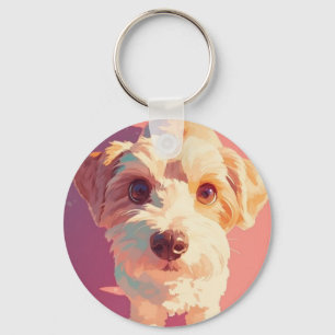 Love is unconditional, especially from a dog. key ring