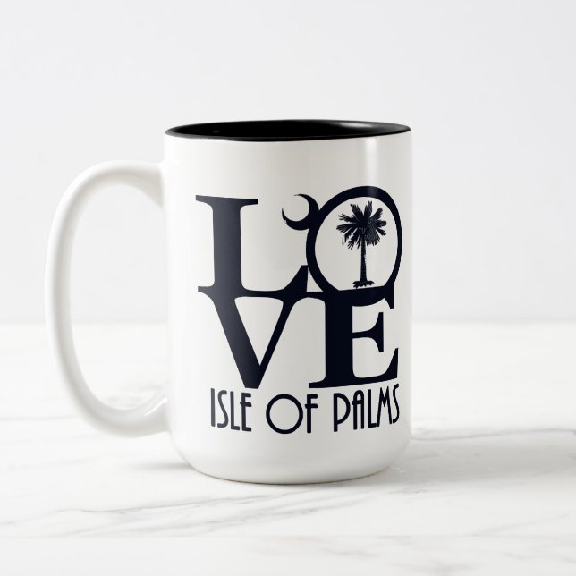 LOVE Isle of Palms 15oz Two-Tone Coffee Mug (Left)
