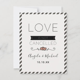 Love Isn't Cancelled Romantic Pastel Minimal White Holiday Card
