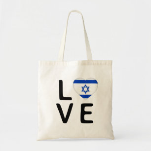 Love - Israel Flag Tote Bag