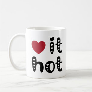 Love It Hot with Hearts Coffee Mug