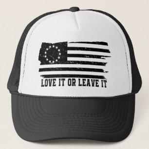 LOVE IT OR LEAVE IT rush-limbaugh betsy ross Flag Trucker Hat