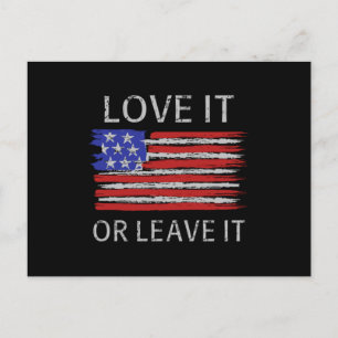 Love it or leave it USA Flag Postcard