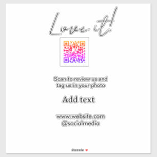 Love it scan QR review social media share photo na