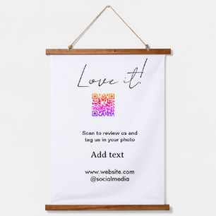 Love it scan QR review social media share photo na Hanging Tapestry