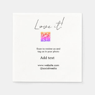 Love it scan QR review social media share photo na Napkin