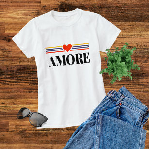 Love Italian Simple Modern Typography Heart T-Shirt