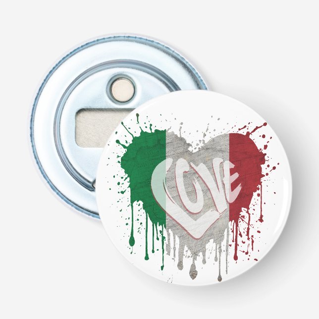 Love Italy Flag Bottle Opener (Front)