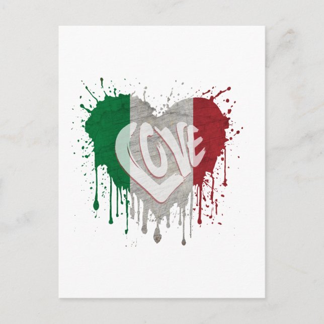 Love Italy Flag Postcard (Front)