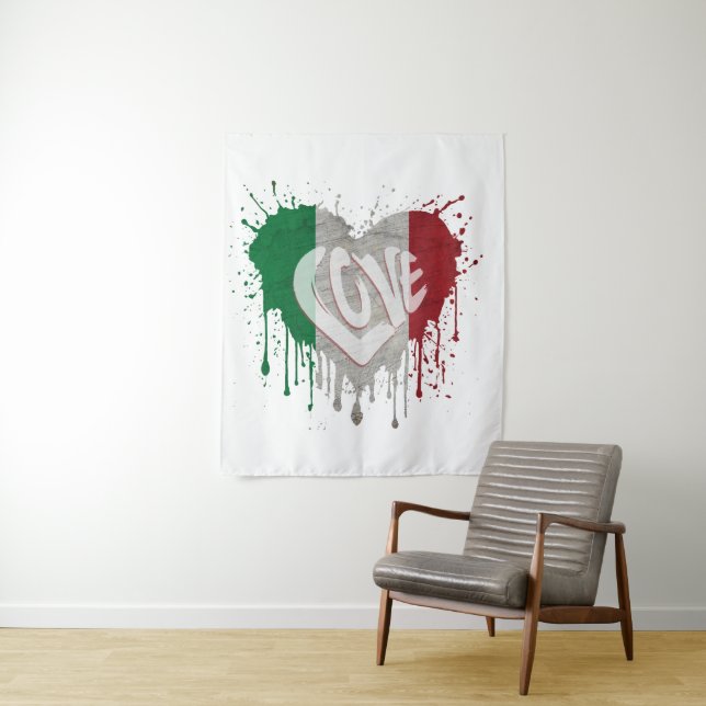 Love Italy Flag Tapestry (In Situ)