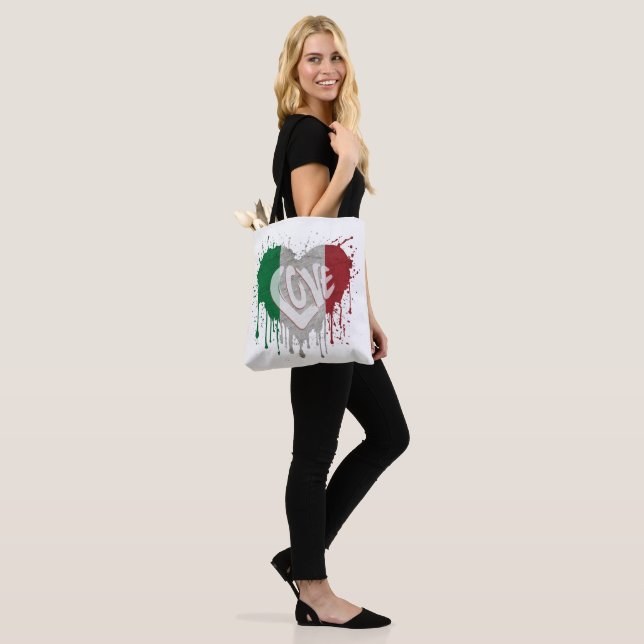 Love Italy Flag Tote Bag (On Model)