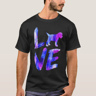 Love Jack A Poo Watercolor Blue Dog Mom Dad T-Shirt