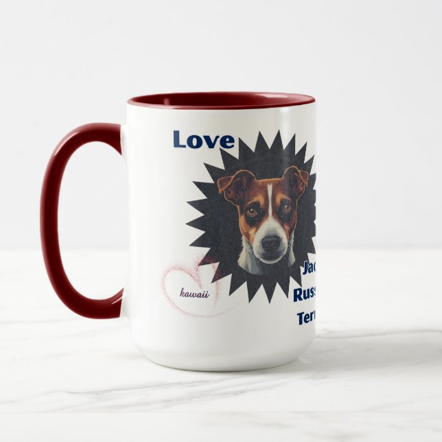 Love Jack Russell Terrier ビンテージ風♡ Mug (Left)