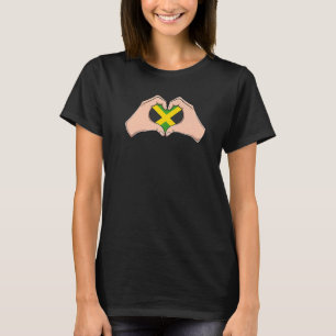 Love Jamaica Flag Heart Jamaican Pride Heritage T-Shirt