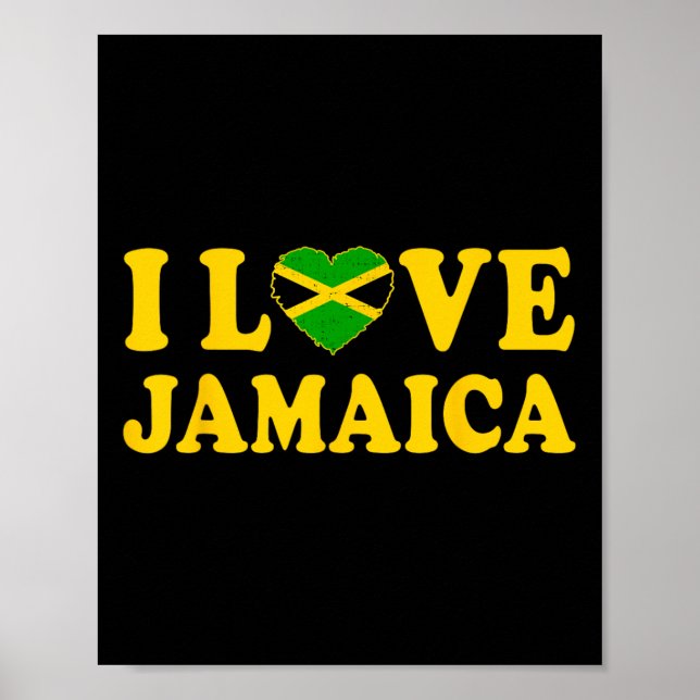 Love Jamaica Heart Proud Jamaican Jamaica Independ Poster (Front)